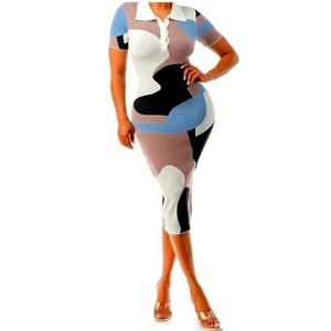 Colorful womens thick, knit, sweater dress. Perfect for the fall or winter.